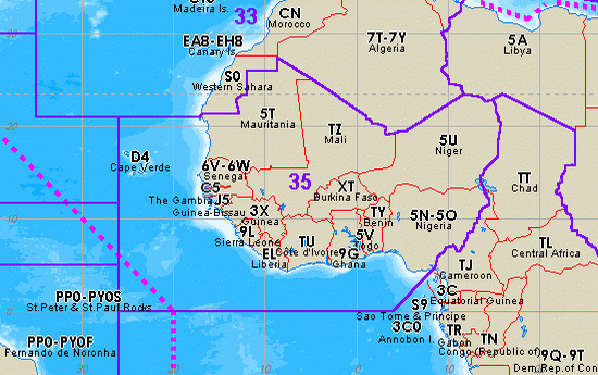 Mappa CQ Zona 35