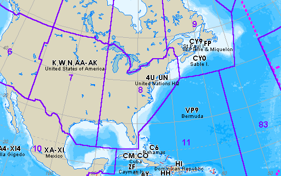 Mappa ITU Zona 8