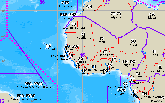 Mappa ITU Zona 46